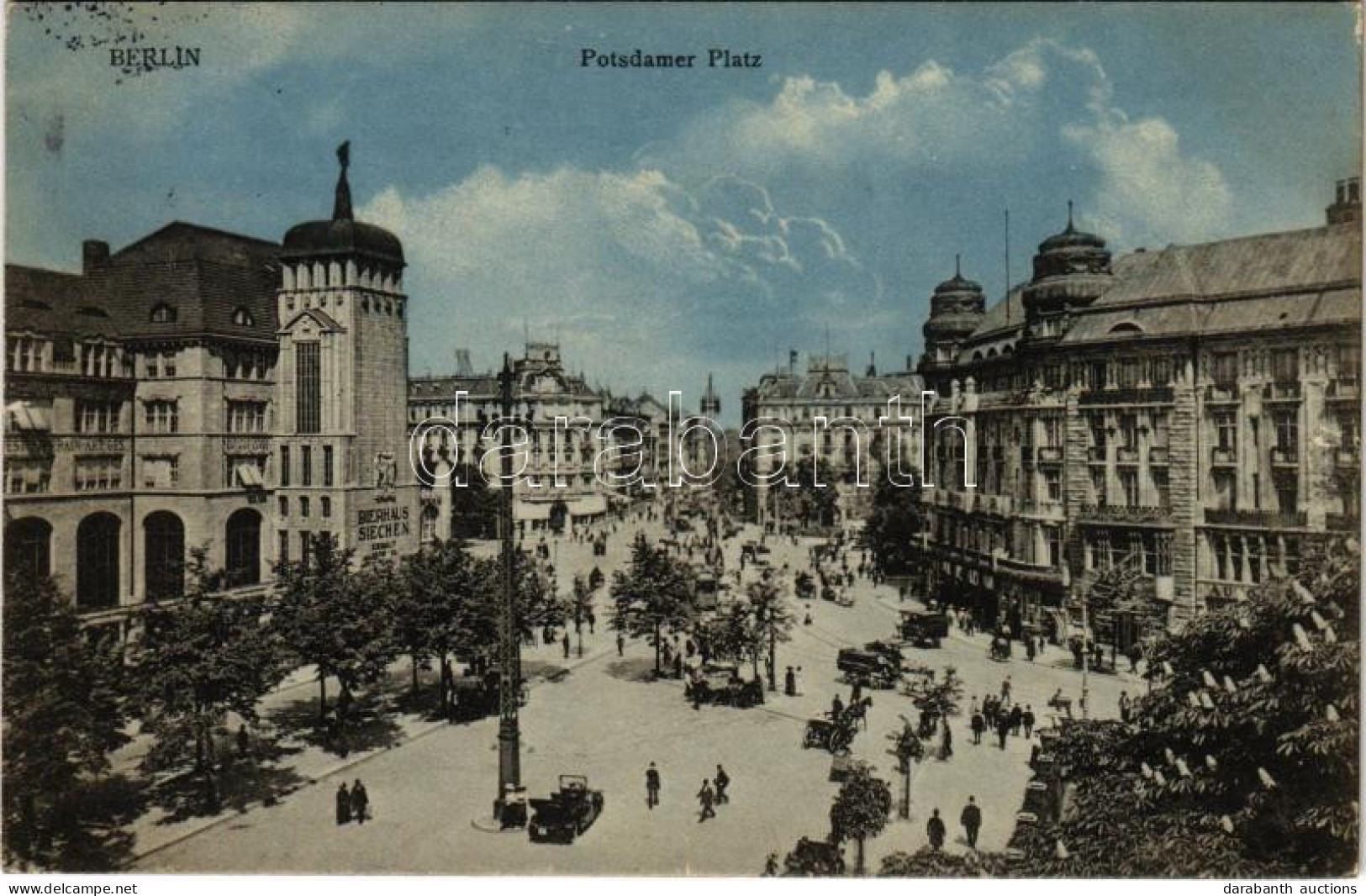 T2/T3 1912 Berlin, Potsdamer Platz, Bierhaus Siechen / Square, Beer Hall, Tram, Automobile (EK) - Non Classés