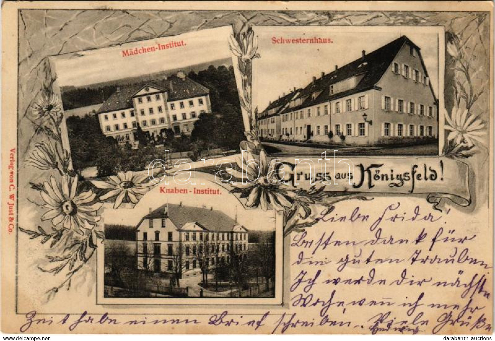 T2/T3 1904 Königsfeld Im Schwarzwald, Knaben-Institut, Mädchen-Institut, Schwesternhaus / Girls' And Boys' School, Monas - Unclassified