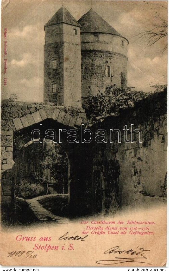 T3 1899 Stolpen, Coselthurm Der Schlossruin / Castle Tower (fa) - Non Classés