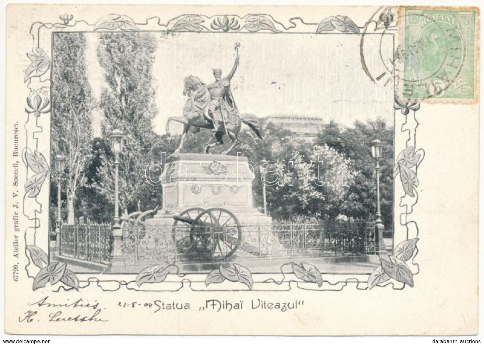 T4 1904 Bucharest, Bukarest, Bucuresti, Bucuresci; Statua Mihai Viteazul / Statue, Monument. Atelier Grafic J. V. Socecu - Non Classificati