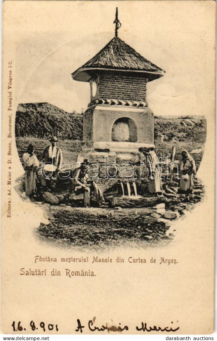T2/T3 1901 Curtea De Arges, Argyasudvarhely; Salutari Din Romania. Fontana Mesterului Manole Din Curtea De Arges / Roman - Non Classificati