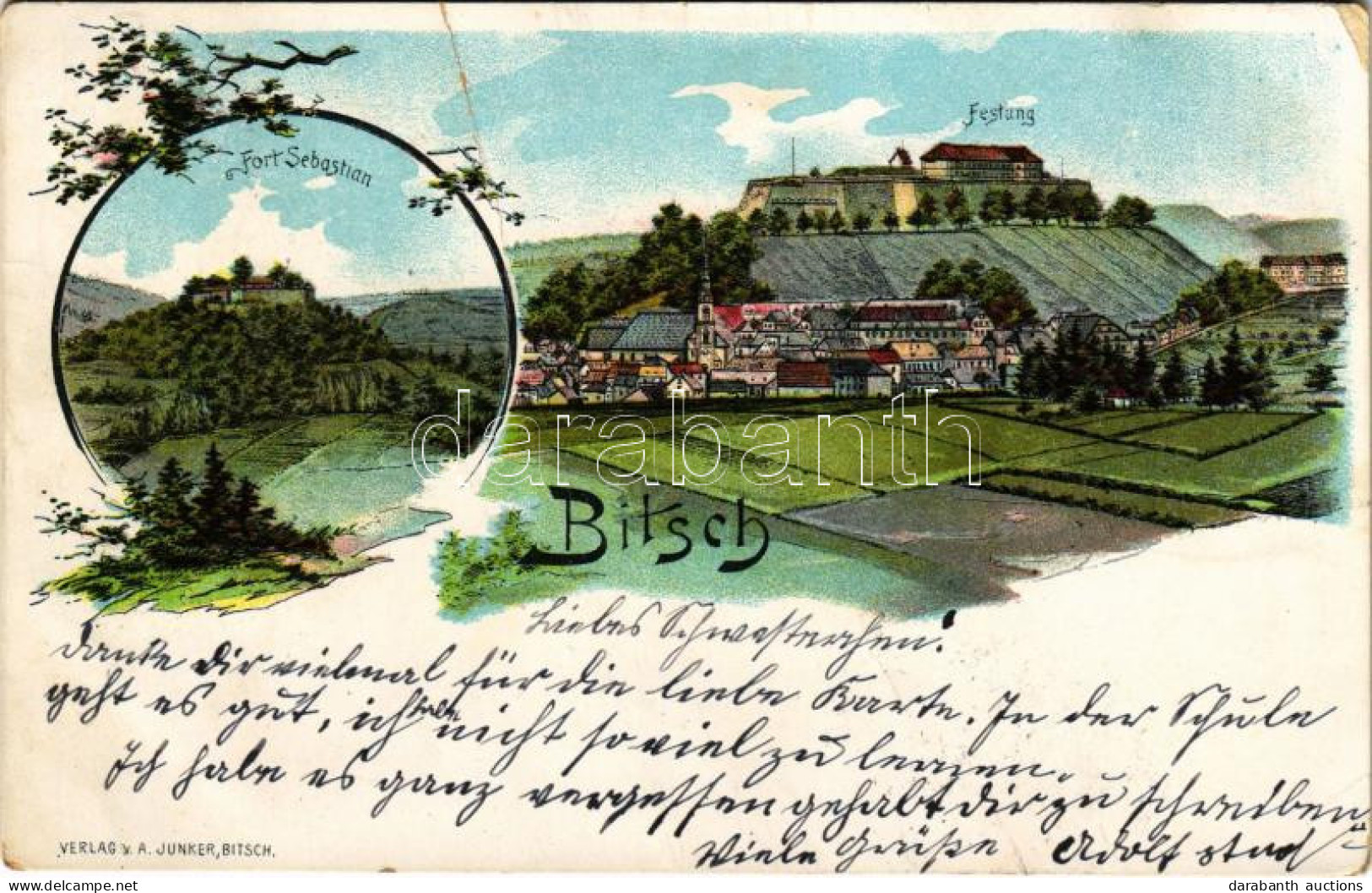 T3/T4 1906 Bitsch, Fort Sebastian, Festung / Fortress, Citadel. Verlag V. A. Junker Art Nouveau Litho (fa) - Sin Clasificación