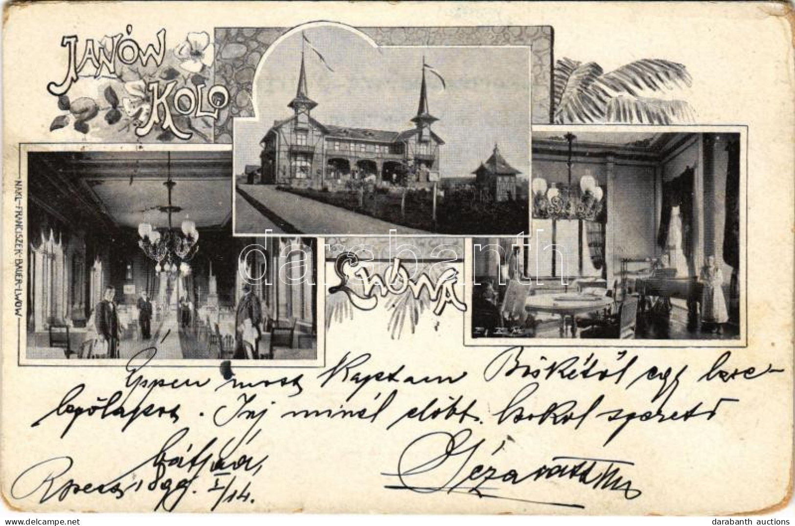 T2/T3 1899 (Vorläufer) Ivano-Frankove, Janów, Yaniv (Lviv, Lwów); Hotel Restaurant Interior. Franciszek Bauer Art Nouvea - Non Classificati