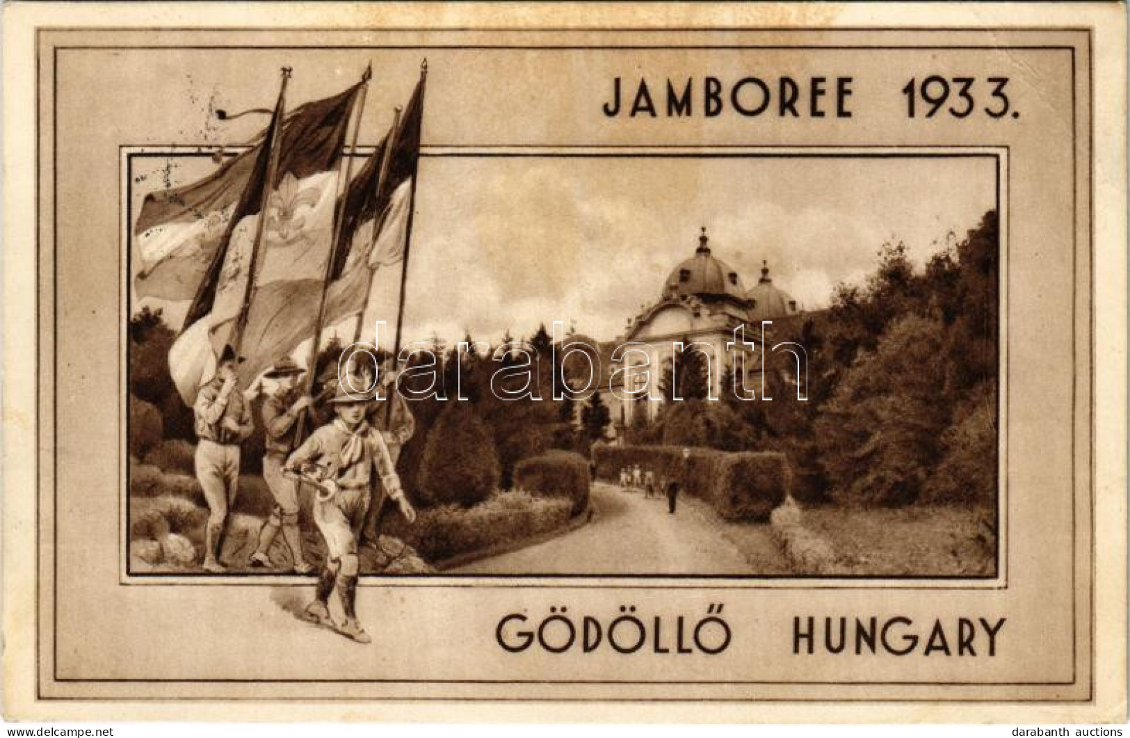 T2/T3 Gödöllő, Cserkész Jamboree 1933 / 4th World Scout Jamboree In Hungary, Hungarian Boy Scouts With Flags + So. Stpl  - Unclassified