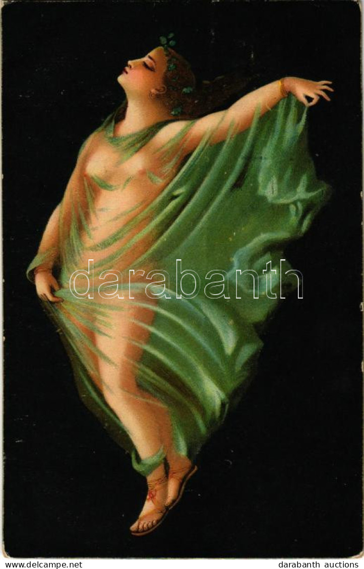 * T2/T3 1919 Die Nacht. Pompeii / Erotic Nude Lady Art Postcard. Stengel Litho - Ohne Zuordnung