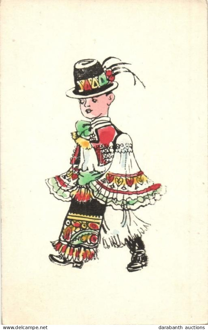 ** 2 Db RÉGI Magyar Folklór Motívumlap / 2 Pre-1945 Hungarian Folklore Motive Postcards - Non Classés