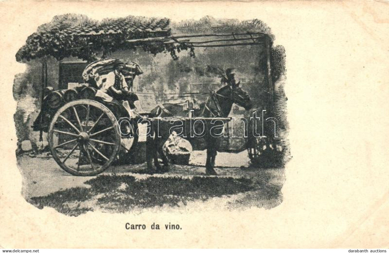 ** T4 Carro Di Vino / Italian Folklore, Wine Cart (wet Damage) - Sin Clasificación