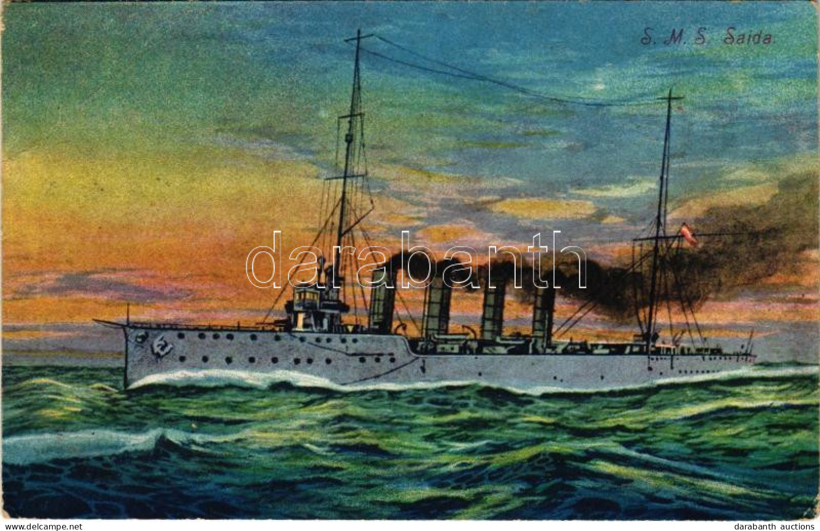 T3 1918 SMS SAIDA Osztrák-Magyar Haditengerészet Novara-osztályú Gyorscirkálója / Kleiner Kreuzer K.u.K. Kriegsmarine /  - Sin Clasificación