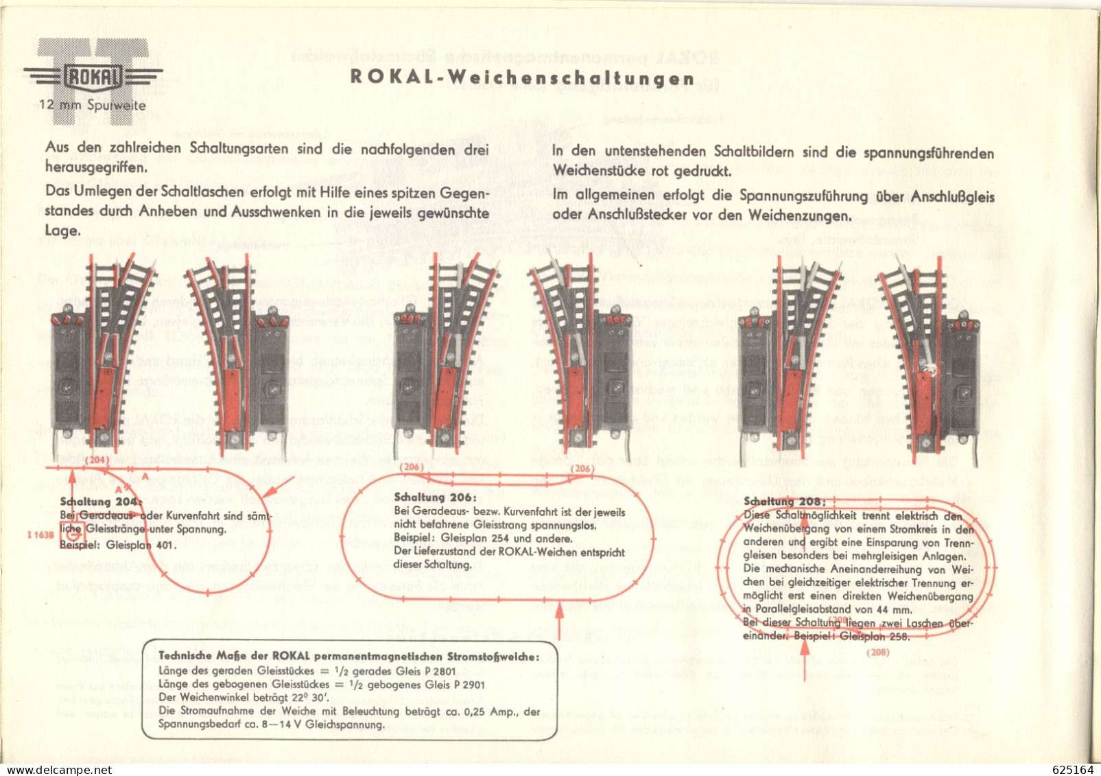 Catalogue ROKAL Betriebsanweisungen 1956 12 Mm. Spurweite TT   DEFEKT - Tedesco