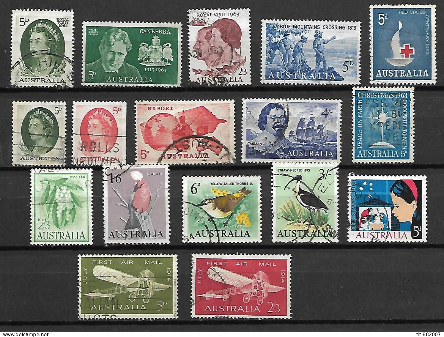 AUSTRALIE   -  1963 / 64 .  L O T  . 17  Val. Oblitérés . - Used Stamps