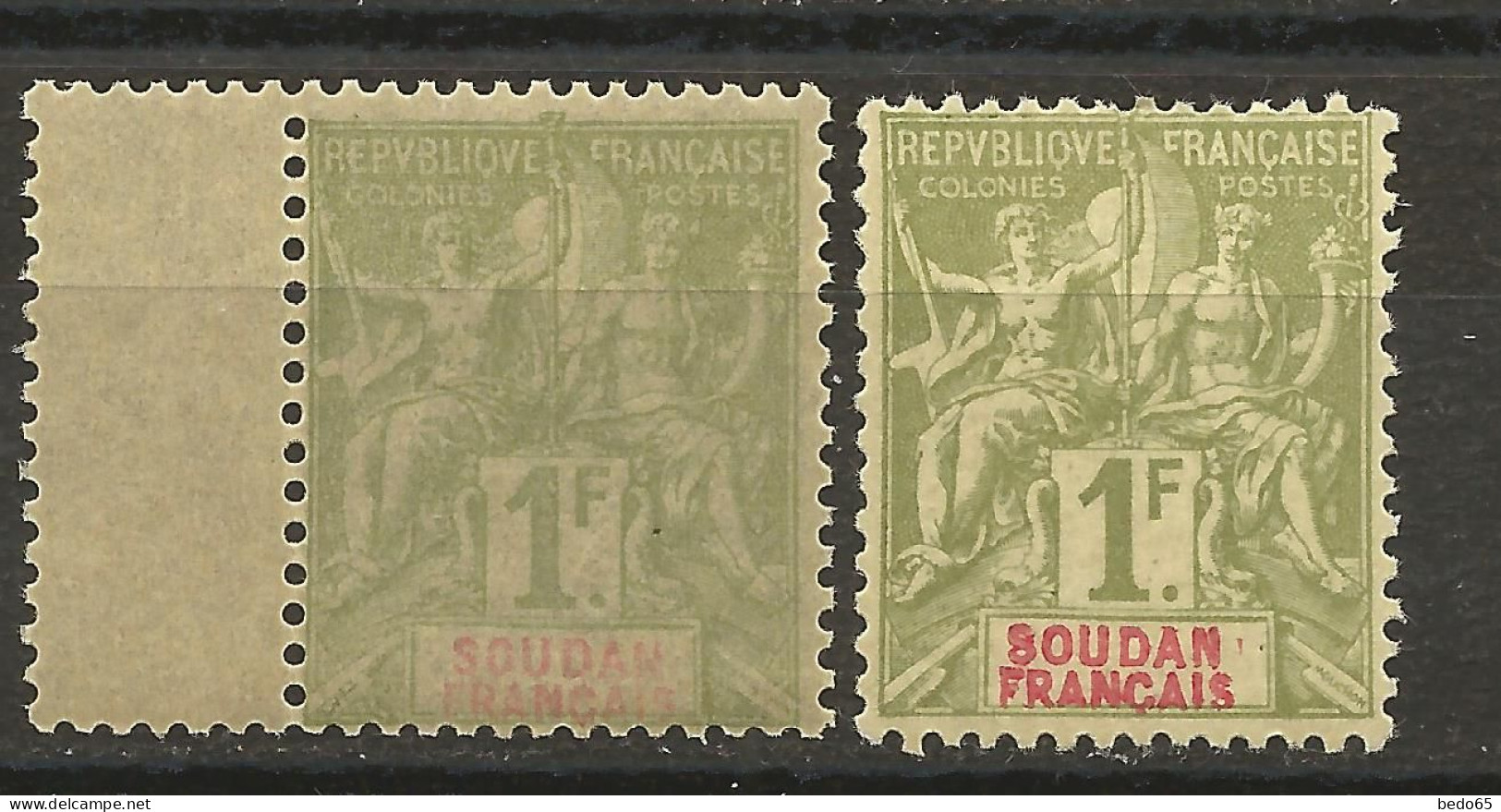 SOUDAN N° 15 X 2 Papier Différent NEUF** LUXE SANS CHARNIERE  / Hingeless / MNH - Nuevos