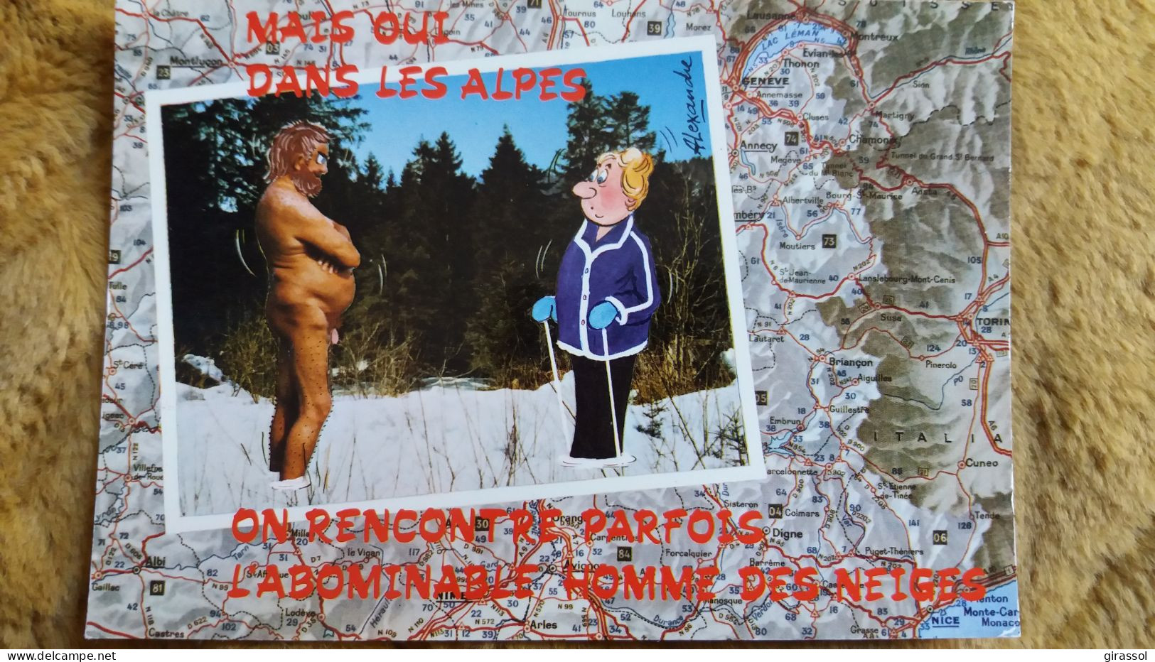 CPSM HUMOUR DESSIN ILLUSTRATEUR ALEXANDRE ALPES ON RENCONTRE L ABOMINABLE HOMME DES NEIGES SERIE CARTE - Humor