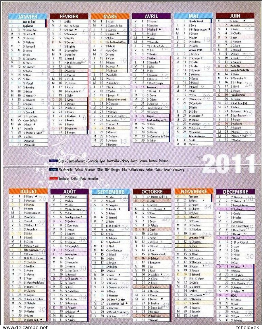 (Divers). Petit calendrier Agence immo Val de Seine 2008 & 2011 & 2013 & 2014 & Animaux 2013 & sagittaire & Barques