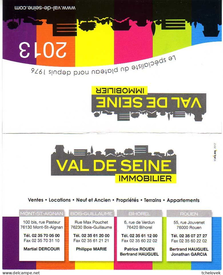 (Divers). Petit calendrier Agence immo Val de Seine 2008 & 2011 & 2013 & 2014 & Animaux 2013 & sagittaire & Barques
