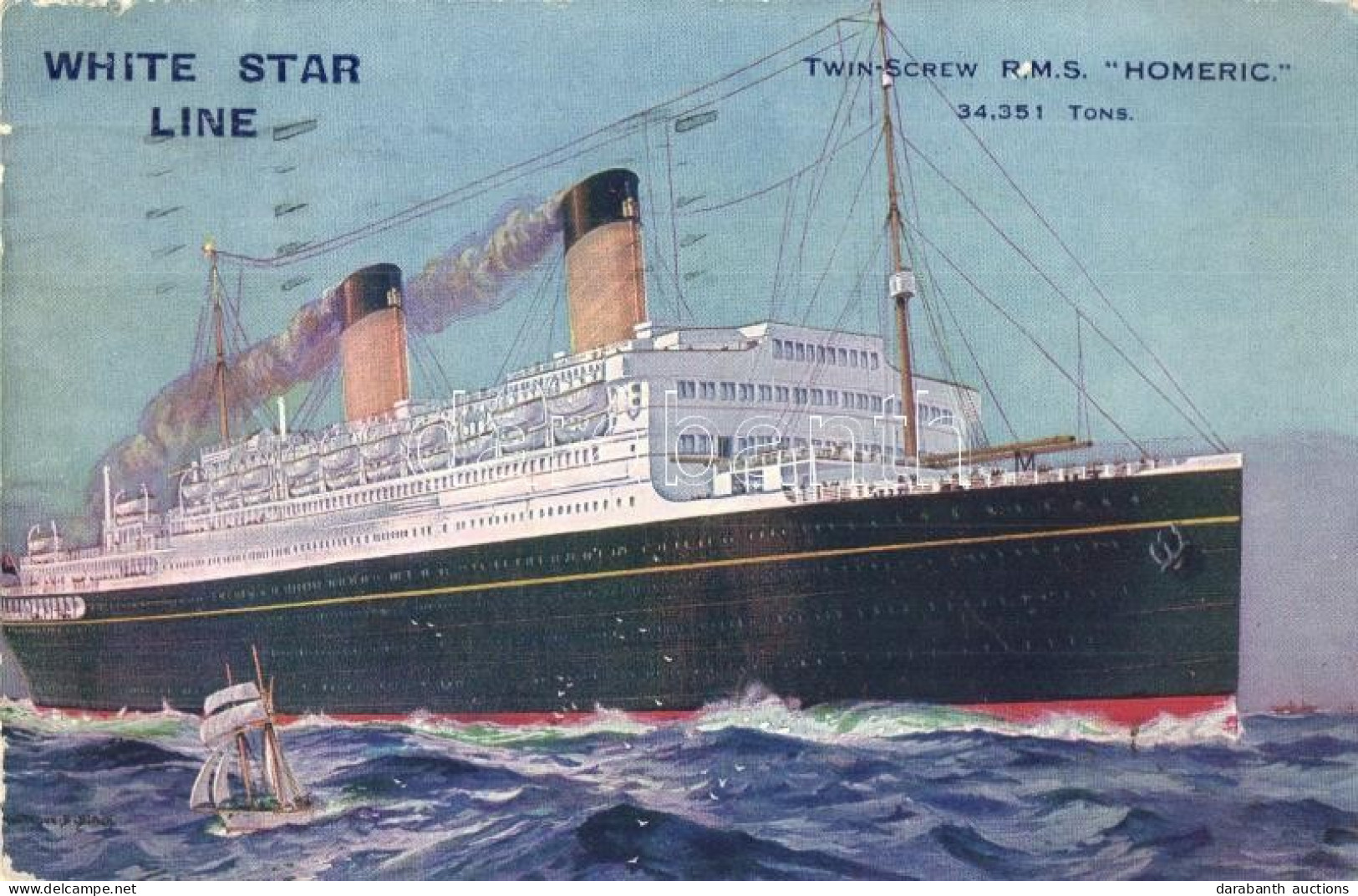 T3 RMS Homeric, White Star Line (small Tear) - Non Classés