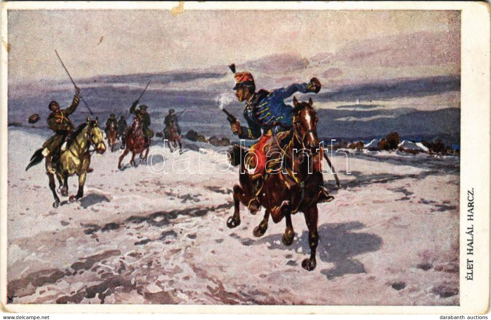 ** T2/T3 Élet Halál Harc / WWI Austro-Hungarian K.u.K. Military Art Postcard. A.F.W. III. Nr. 605. (EK) - Unclassified