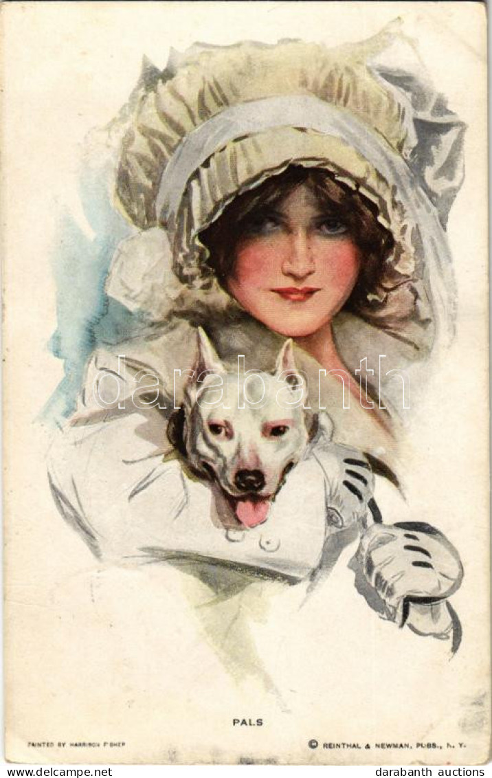 T2/T3 1915 Pals / Lady Art Postcard With Dog. Reinthal & Newman No. 254. S: Harrison Fisher (EK) - Ohne Zuordnung