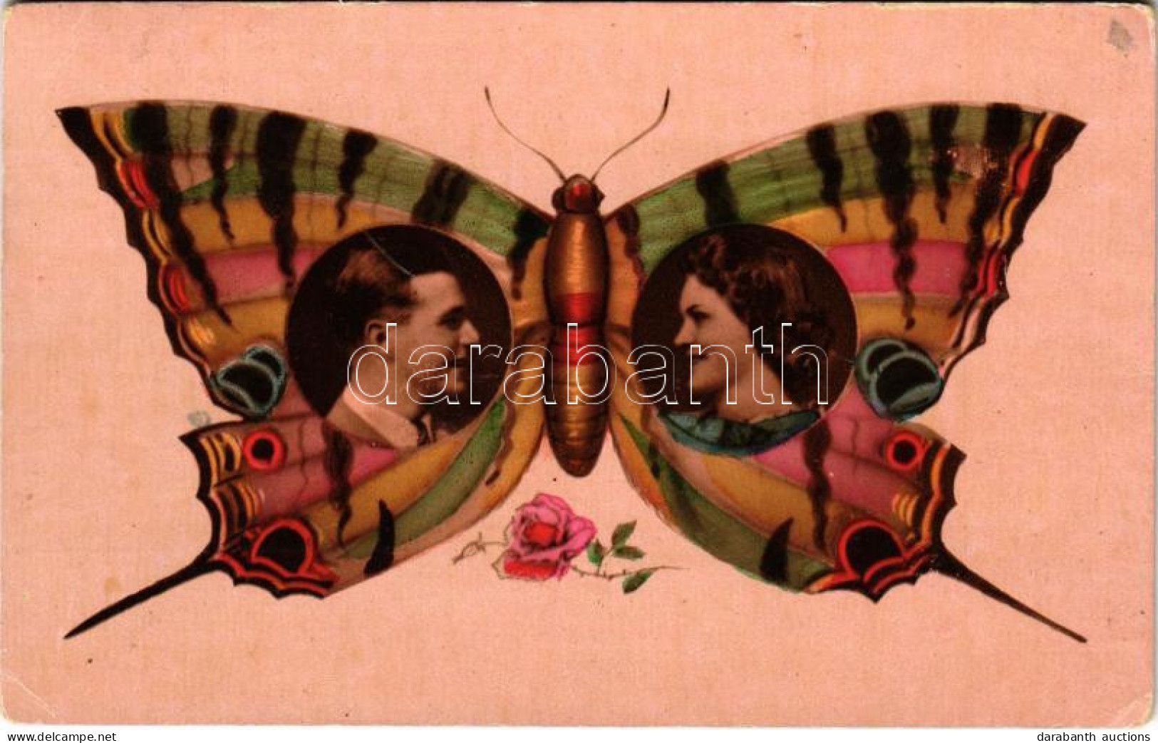 T2/T3 1949 Romantic Couple And Butterfly Wings (E)K - Ohne Zuordnung
