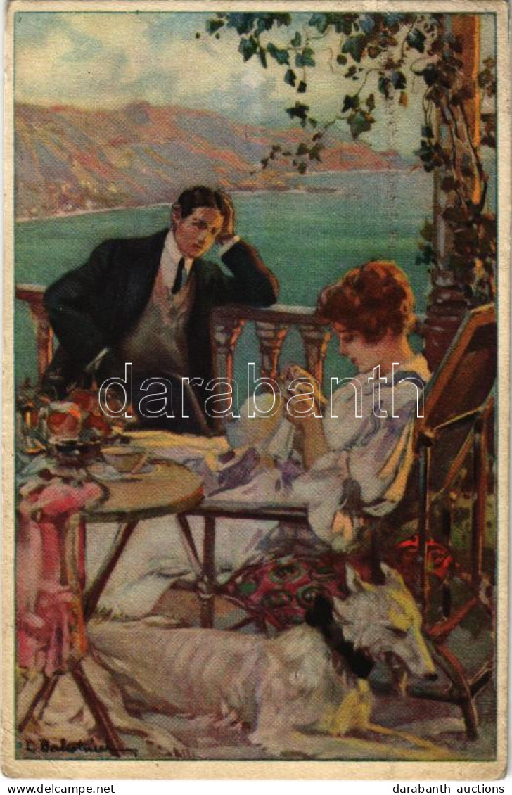 T3 1921 Szerelmespár. Olasz Művészlap / Italian Art Postcard, Couple In Love. Proprieta Artistica Riservata 312-3. S: Ba - Non Classificati