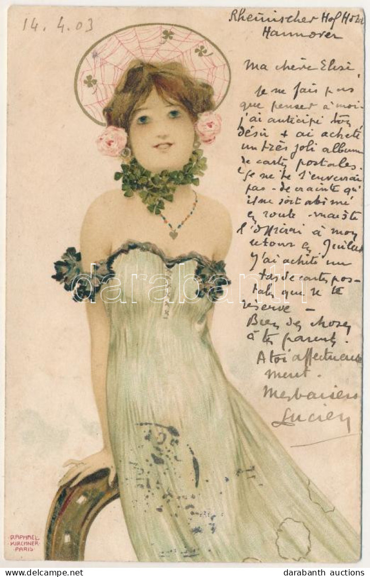 T3/T4 1903 Wiener Künstlerkarte / Viennese Art Nouveau Lady. T.S.N. Ser. 235. N. 6. Litho S: Raphael Kirchner (r) - Zonder Classificatie