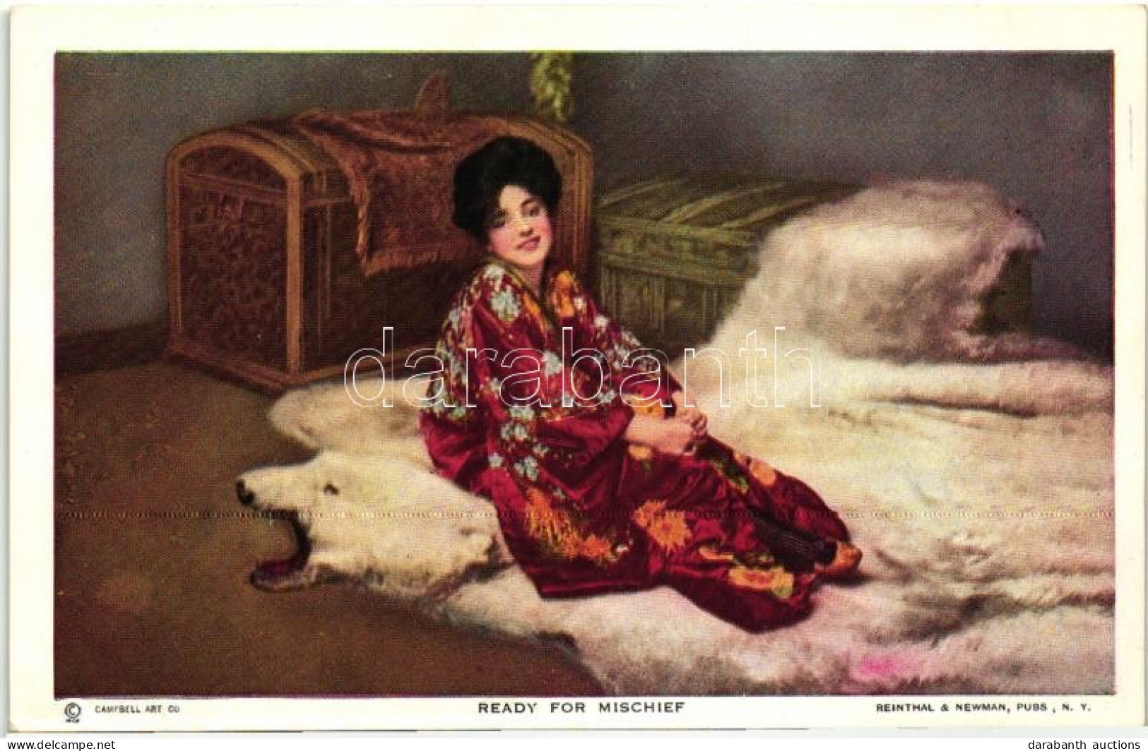 ** T4 Ready For Mischief / Asian Lady, Reinthal & Newman N.Y. No. 104. (cut) - Unclassified