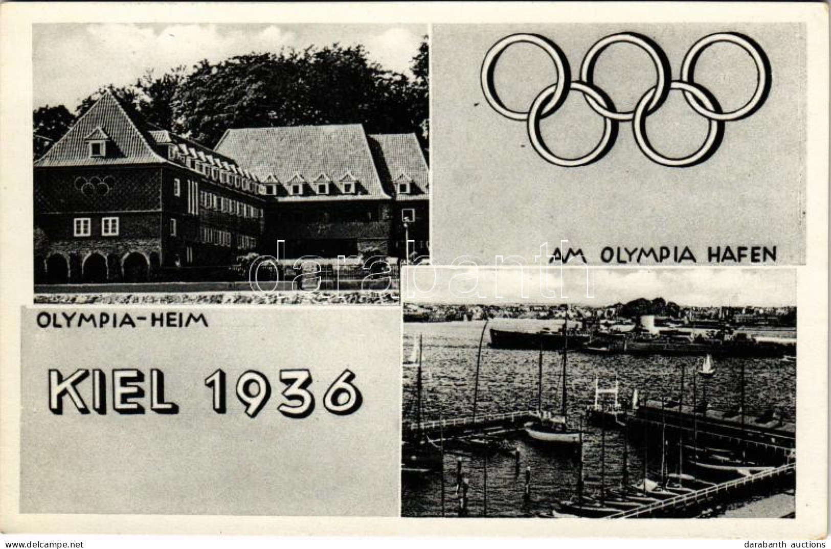 ** T2 1936 Kiel, Olympia-Heim, Am Olympia Hafen / 1936 Ummer Olympics, Sailing Boats On The Port - Ohne Zuordnung