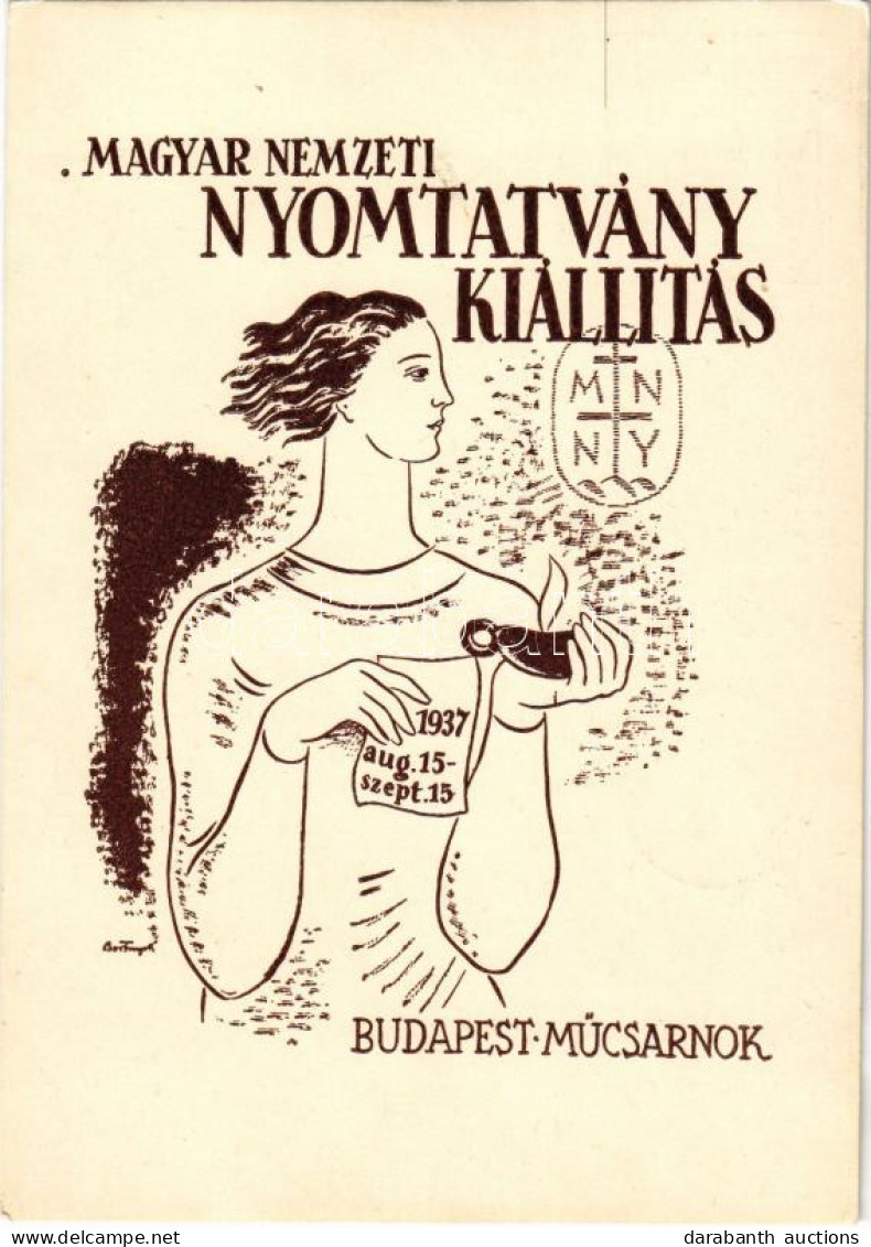 T2/T3 Magyar Nemzeti Nyomtatvány Kiállítás, 1937. Aug. 15 - Szept. 15. Budapest, Műcsarnok / Hungarian National Print Ex - Non Classés