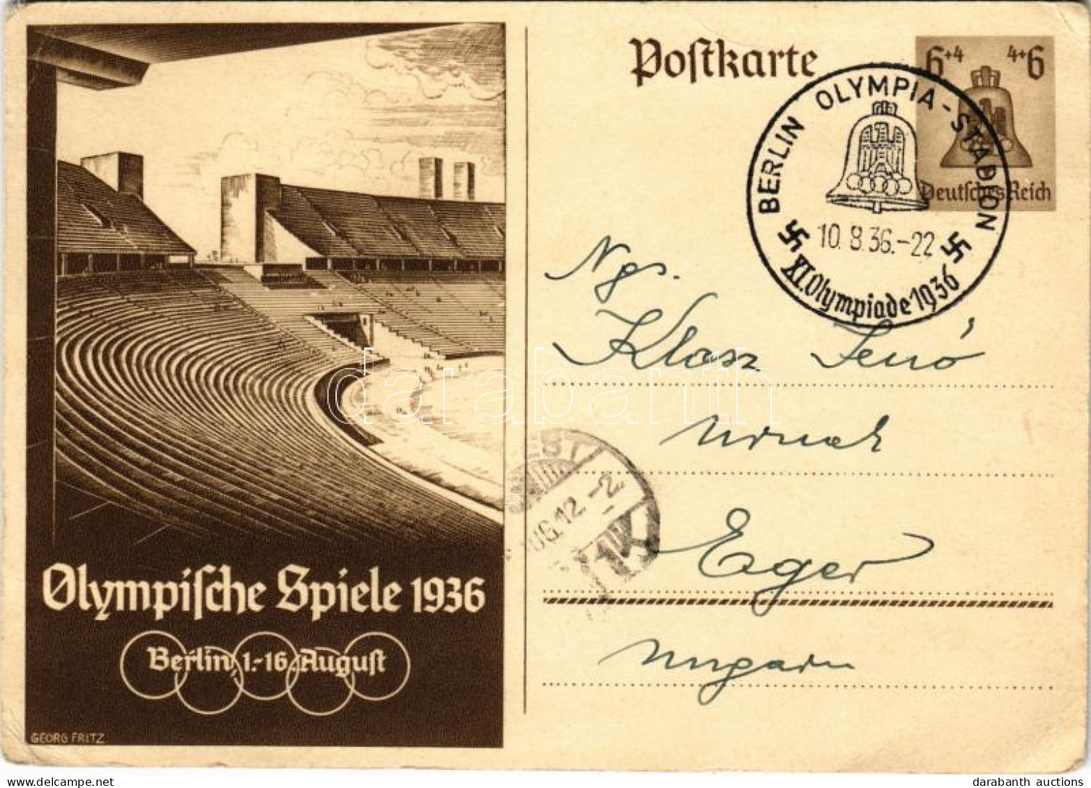 * T2/T3 1936 Olympische Spiele, Berlin / 1936. évi Nyári Olimpiai Játékok / 1936 Summer Olympics + So. Stpl S: Georg Fri - Non Classificati
