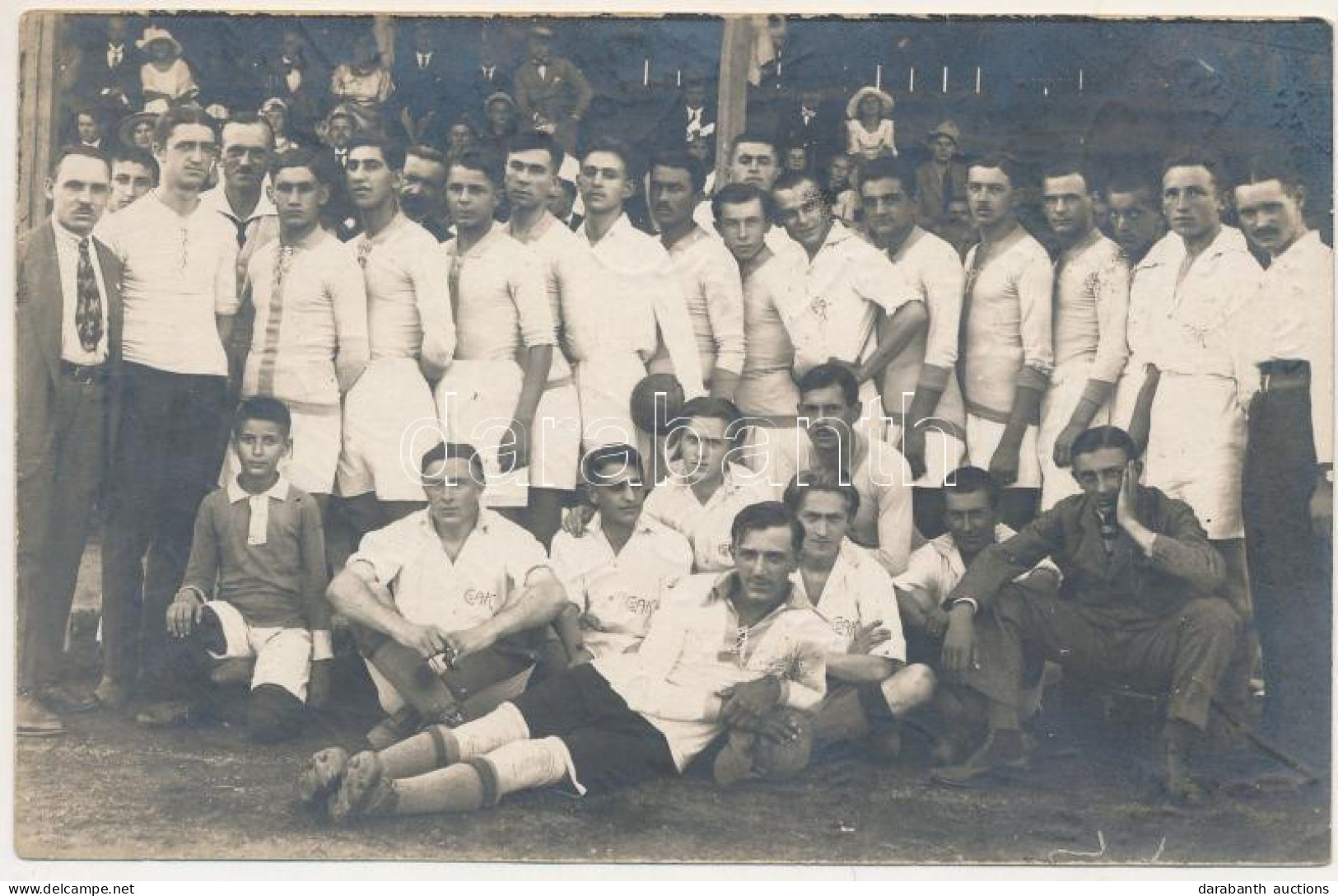 * T2 1921 Békéscsabai Törekvés SE, Labdarúgók, Focisták. Hátoldalon Aláírtásokkal / Hungarian Football Team. Photo - Unclassified