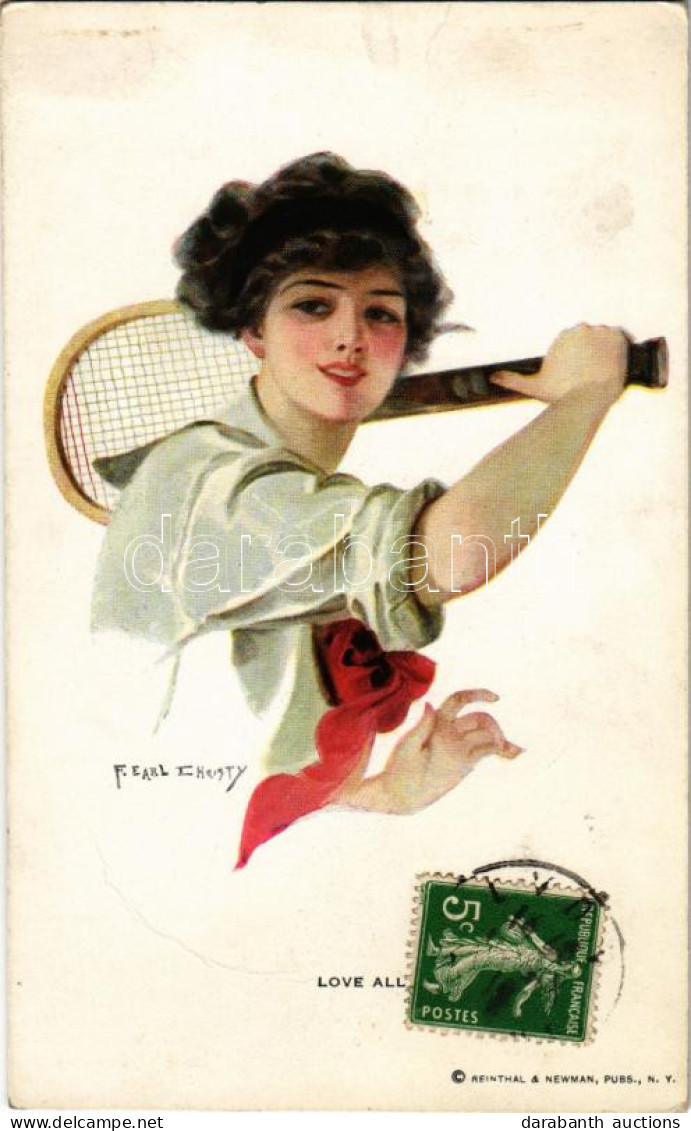 T2/T3 Love All / Lady With Tennis Racket. Reinthal & Newman No. 173. S: T. Earl Christy (fl) - Ohne Zuordnung