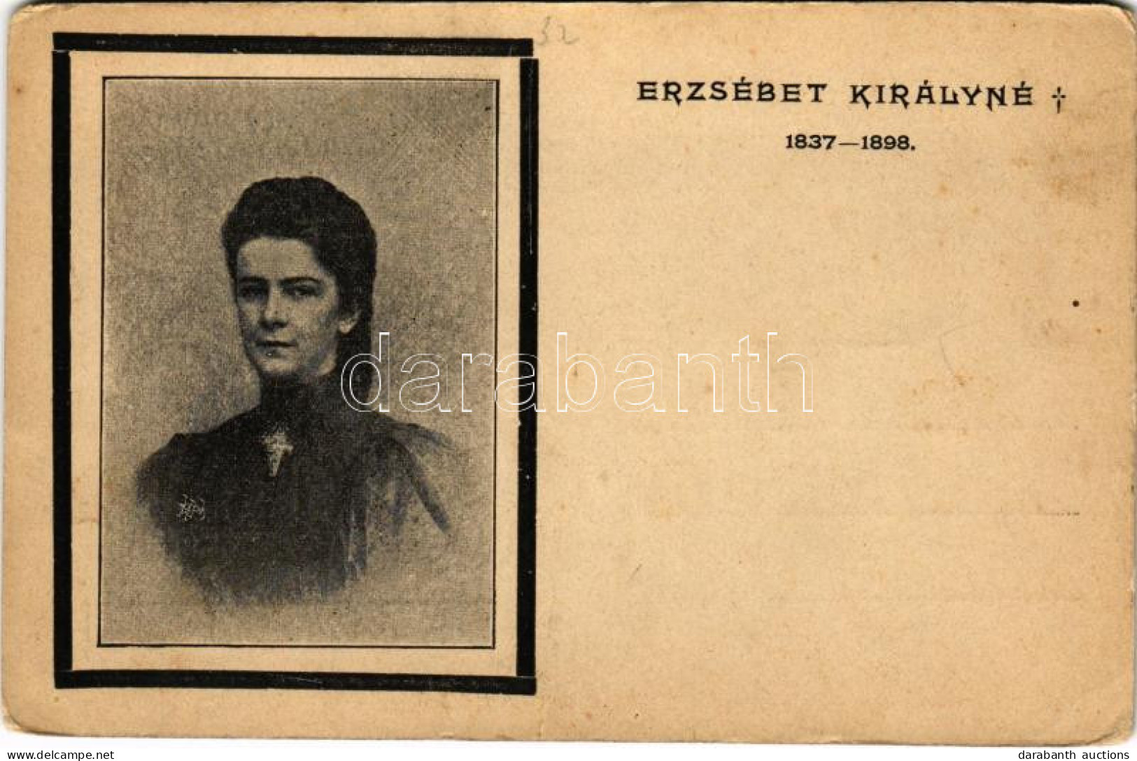 ** T2/T3 Ő Felsége Erzsébet Királyné (Sissi) Gyászlapja / Obituary Postcard Of Empress Elisabeth Of Austria (Sisi) (EK) - Zonder Classificatie