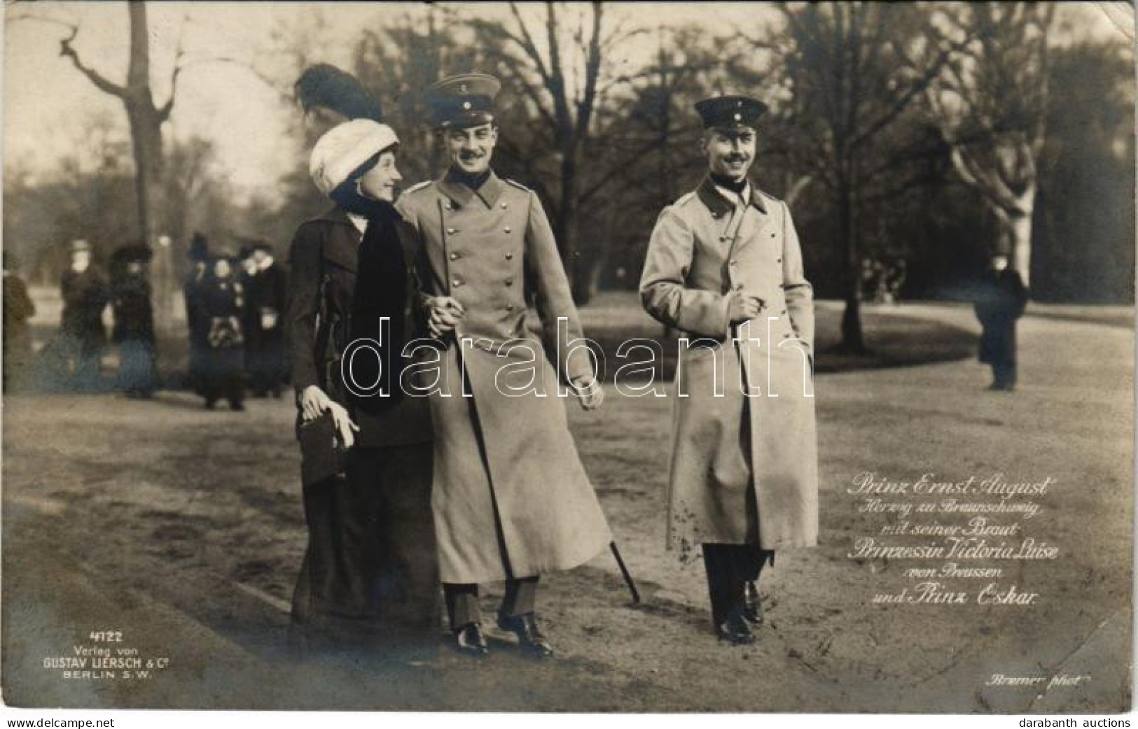 T3 1913 Prinz Ernst August, Herzog Zu Braunschweig Mit Seiner Braut Prinzessin Victoria Luise Von Preussen Und Prinz Osk - Zonder Classificatie