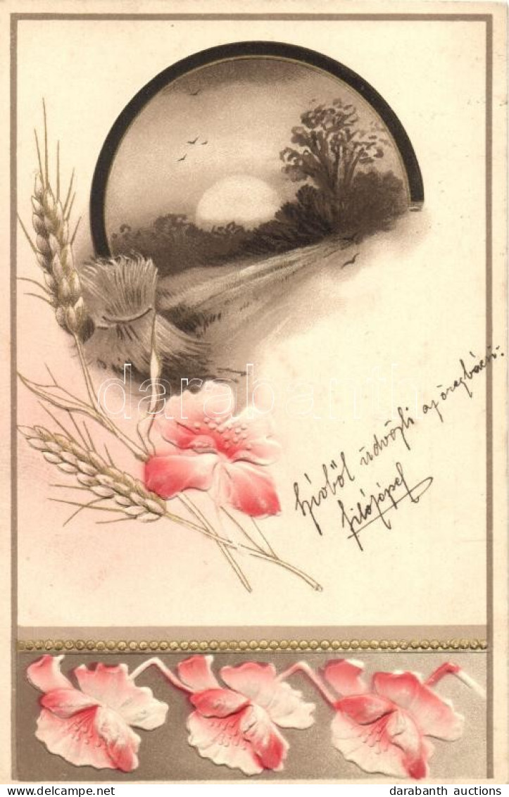 T4 Floral Greeting Card, Erika Nr. 2523. Emb. Litho (pinhole) - Non Classificati