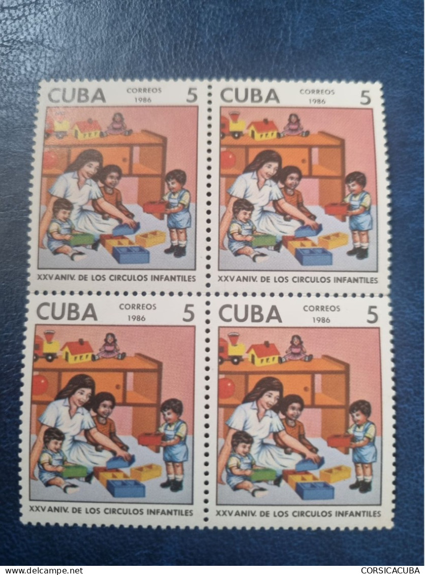 CUBA  NEUF  1986   CIRCULOS  INFANTILES   //  PARFAIT  ETAT  //  1er  CHOIX  // Bloc De 4 - Nuevos