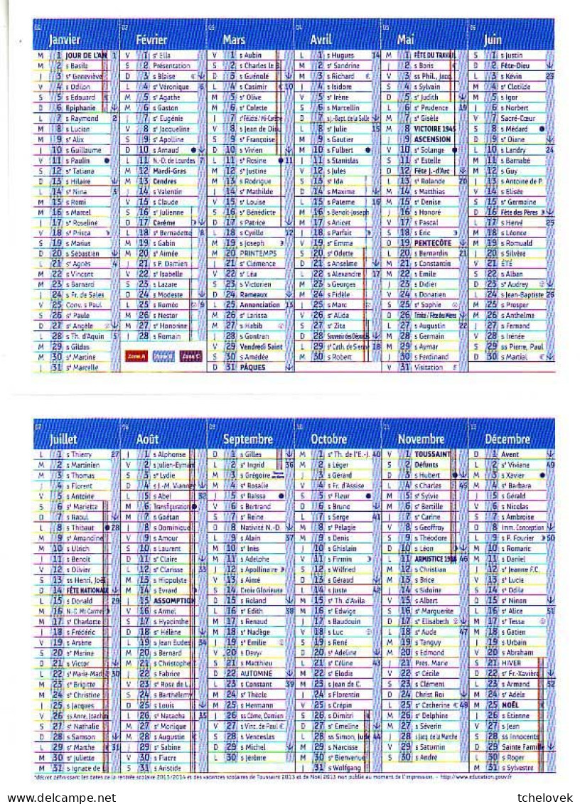 (Divers). Calendrier Poche. Chocolatière Macarons & Zodiac Sagittaire Vierge Cancer & Altai & Esperanto & Banque Postale - Tamaño Pequeño : 2001-...