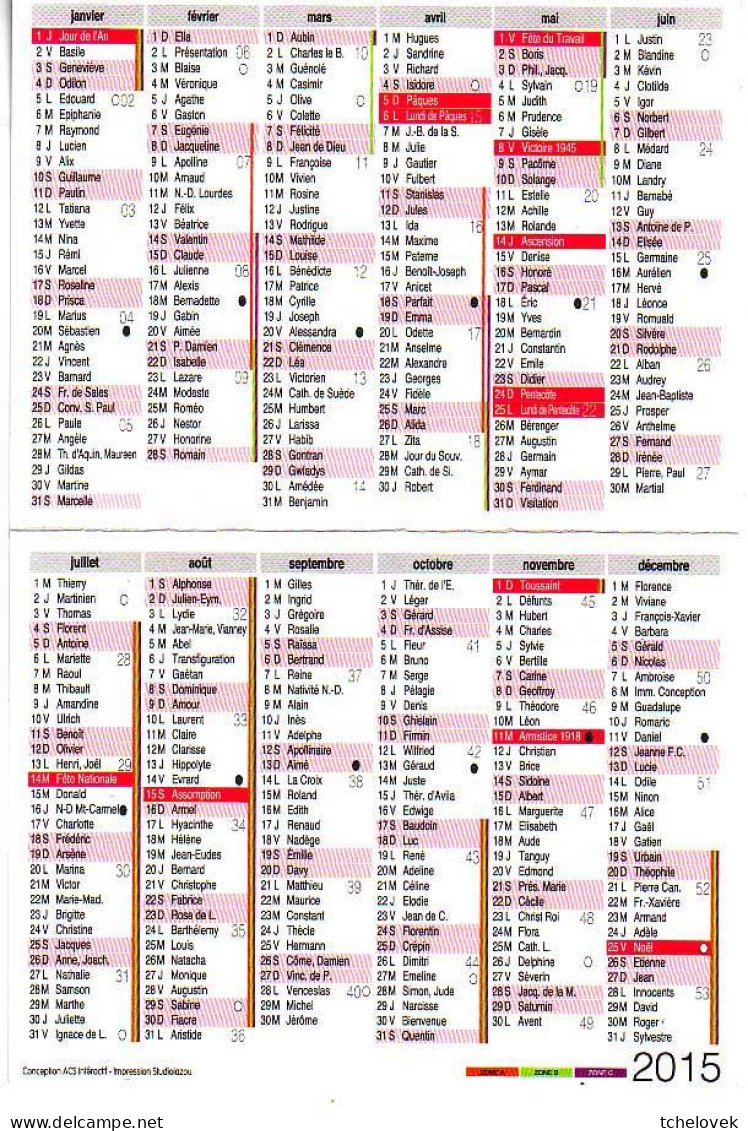 (Divers). Calendrier poche. Chocolatière Macarons & Zodiac Sagittaire Vierge Cancer & Altai & Esperanto & banque postale