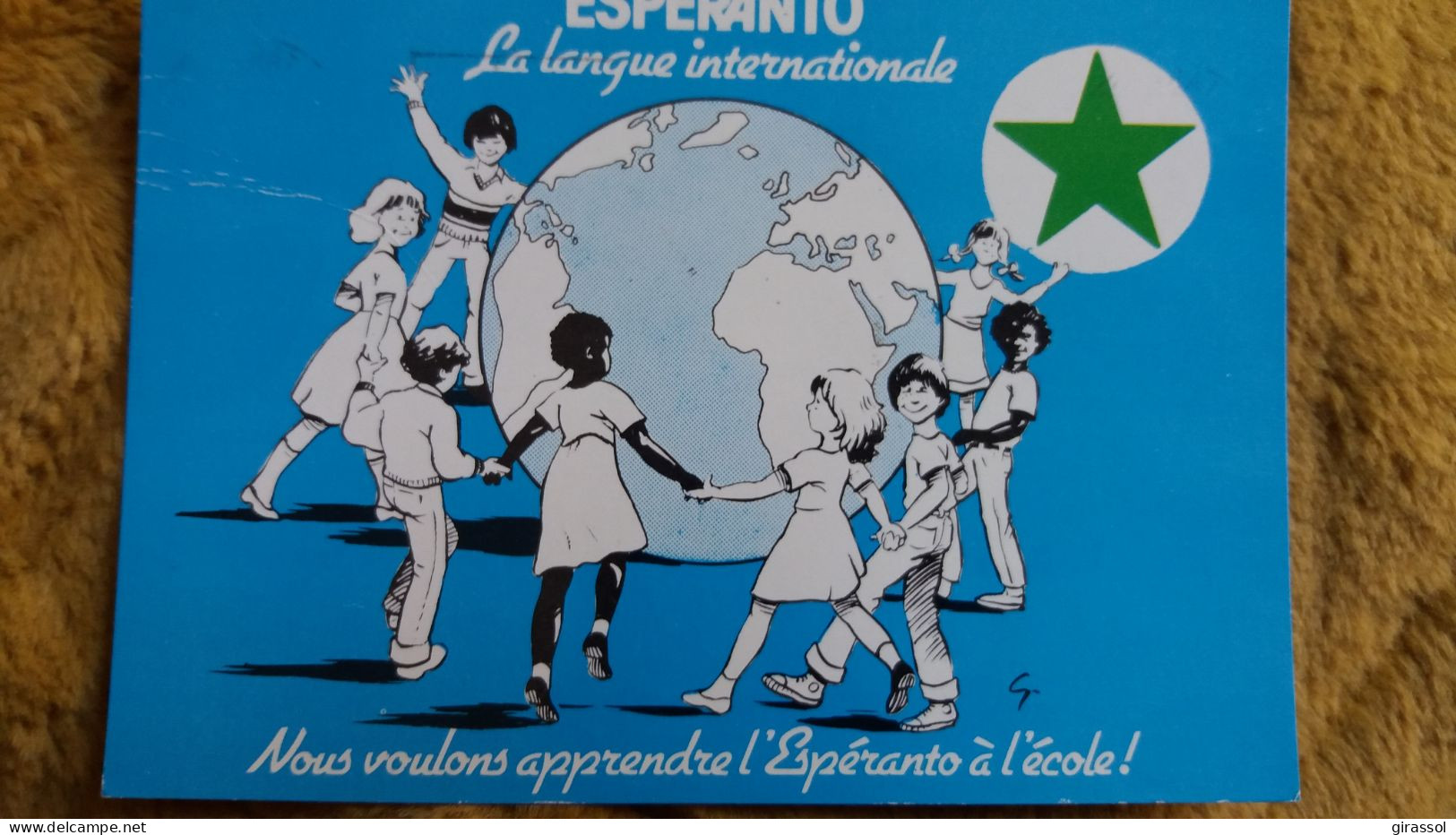 CPSM ESPERANTO LA LANGUE INTERNATIONALE GLOBE TERRE RONDE D ENFANTS ESPERANTO A L ECOLE - Esperanto