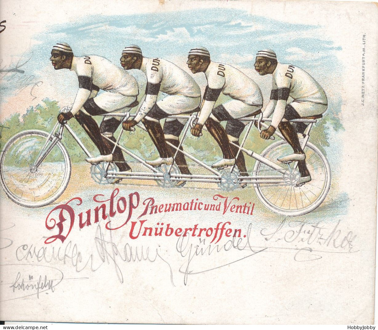 Dunlop Pneumatic Ventil Unübertroffen . 4 Negroes Quad Biking - Gruss Aus - Black Americana