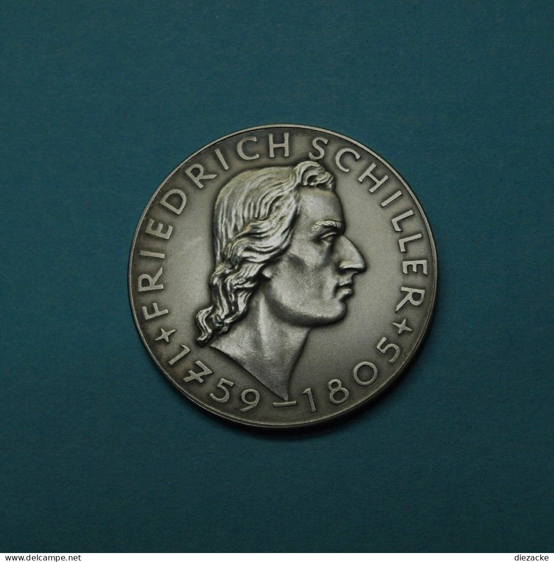 1897 Medaille Friedrich Schuller 1759-1805, Sterlingsilber ST (M5181 - Ohne Zuordnung