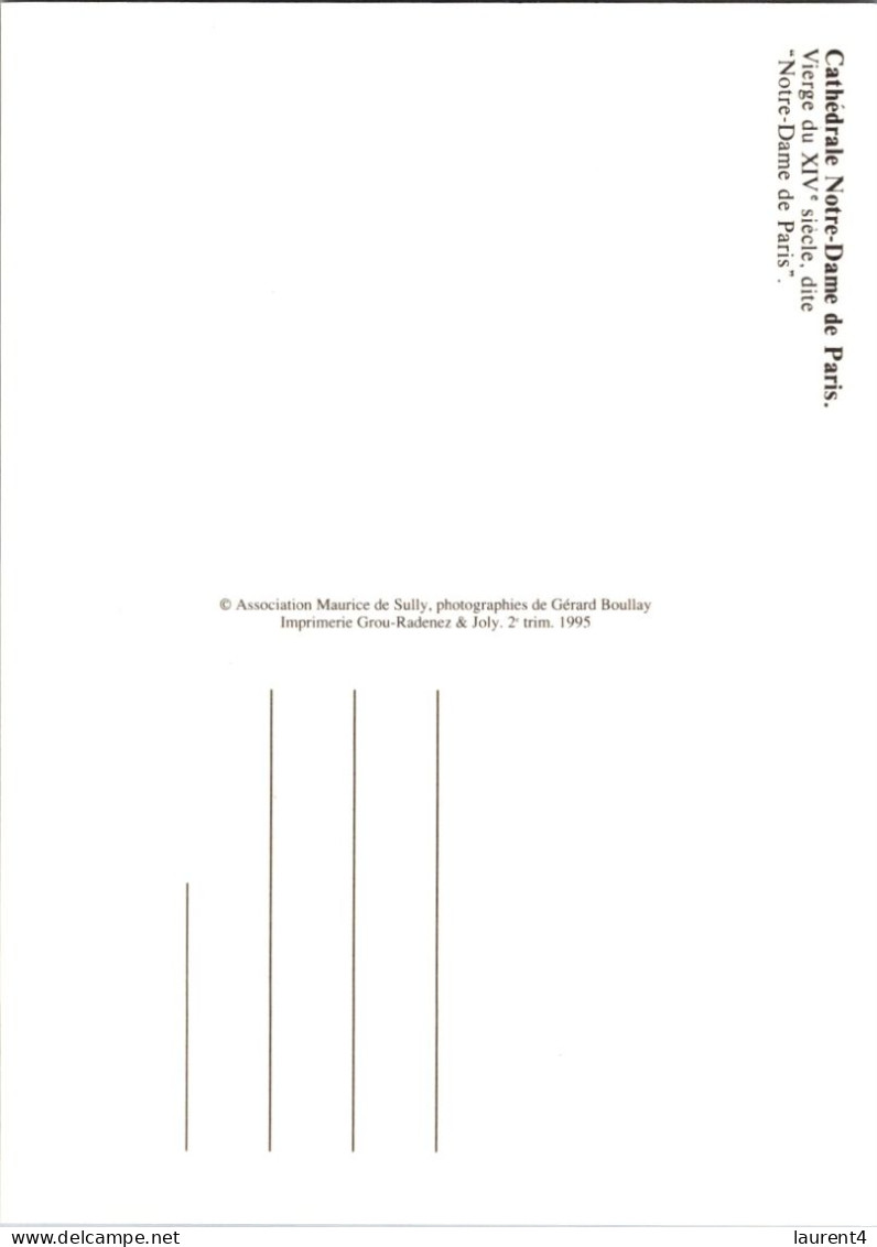 28-3-2024 (4 Y 16) France - Cathédrale Notre Dame De Paris (before Fire...) Vierge Du XIVème Siècle - Iglesias Y Catedrales
