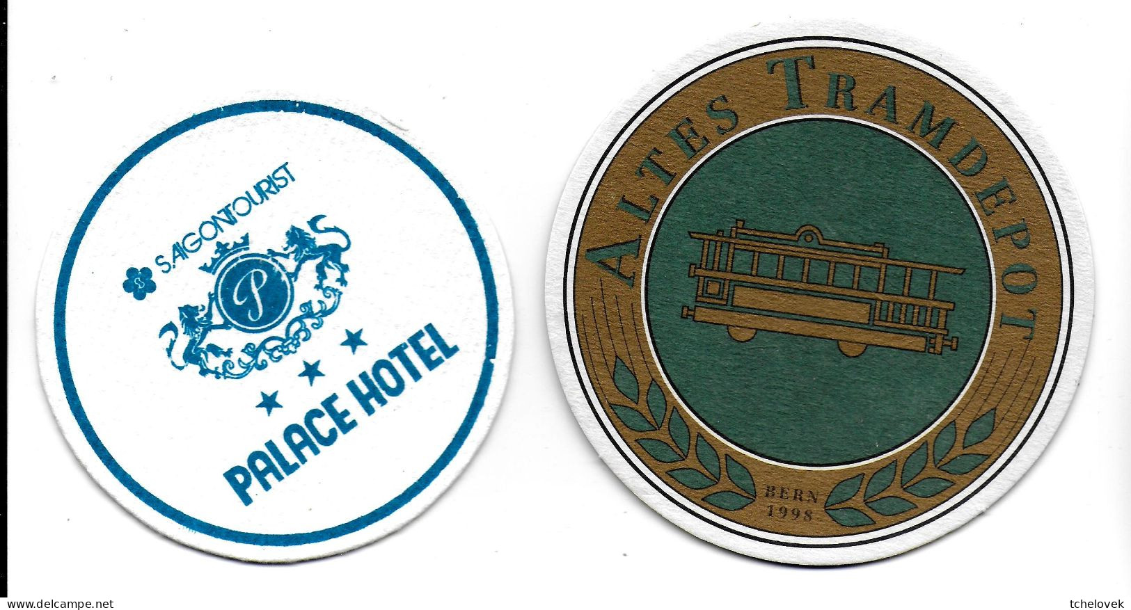 (Divers). Sous-bocks Altes Tramdepot 1998 & Hotel Palce Saigon 2004 - Beer Mats