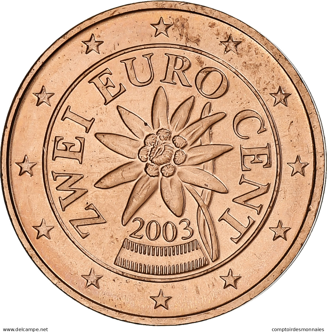 Autriche, 2 Euro Cent, 2003, Vienna, SUP, Cuivre Plaqué Acier, KM:3083 - Autriche