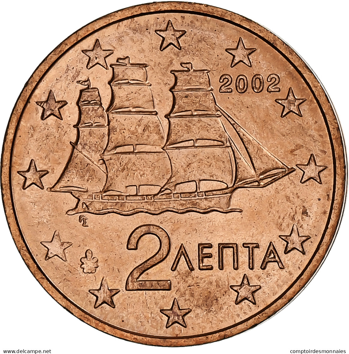 Grèce, 2 Euro Cent, 2002, Athènes, SUP, Cuivre Plaqué Acier, KM:182 - Grecia
