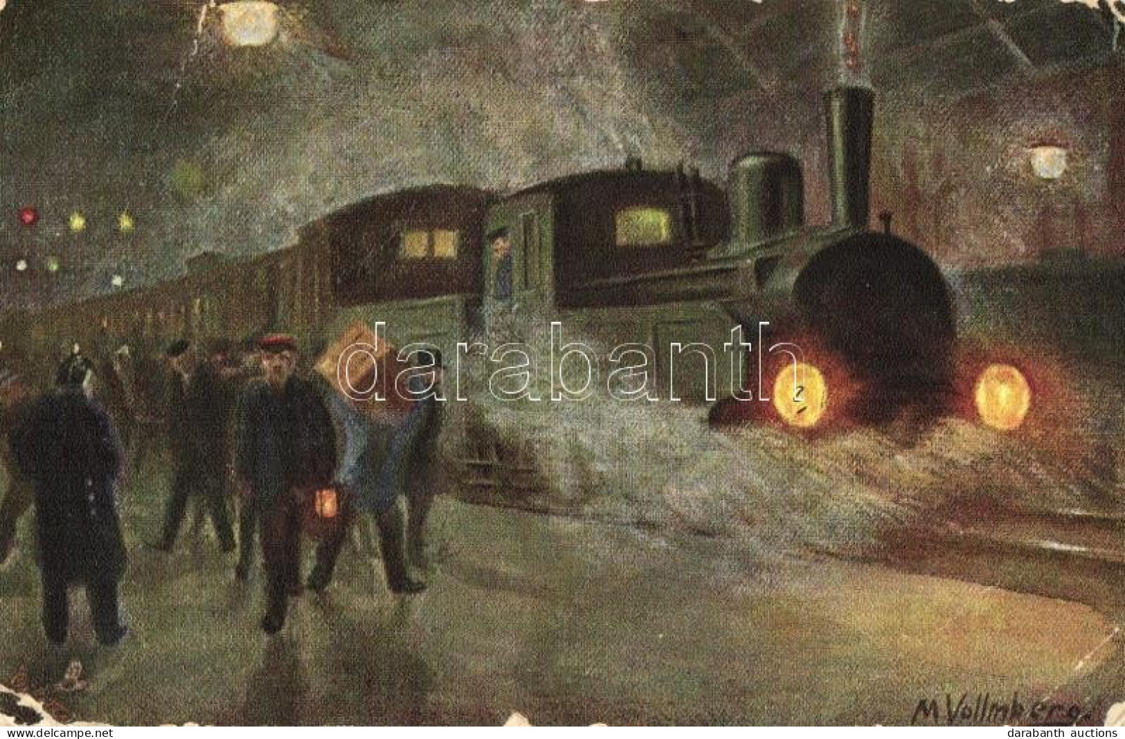 T3 Eisenbahn Bei Nacht Serie, Raphael Tuck & Sons, Oliette, No. 216. B. S: Max Vollmberg (EB) - Ohne Zuordnung