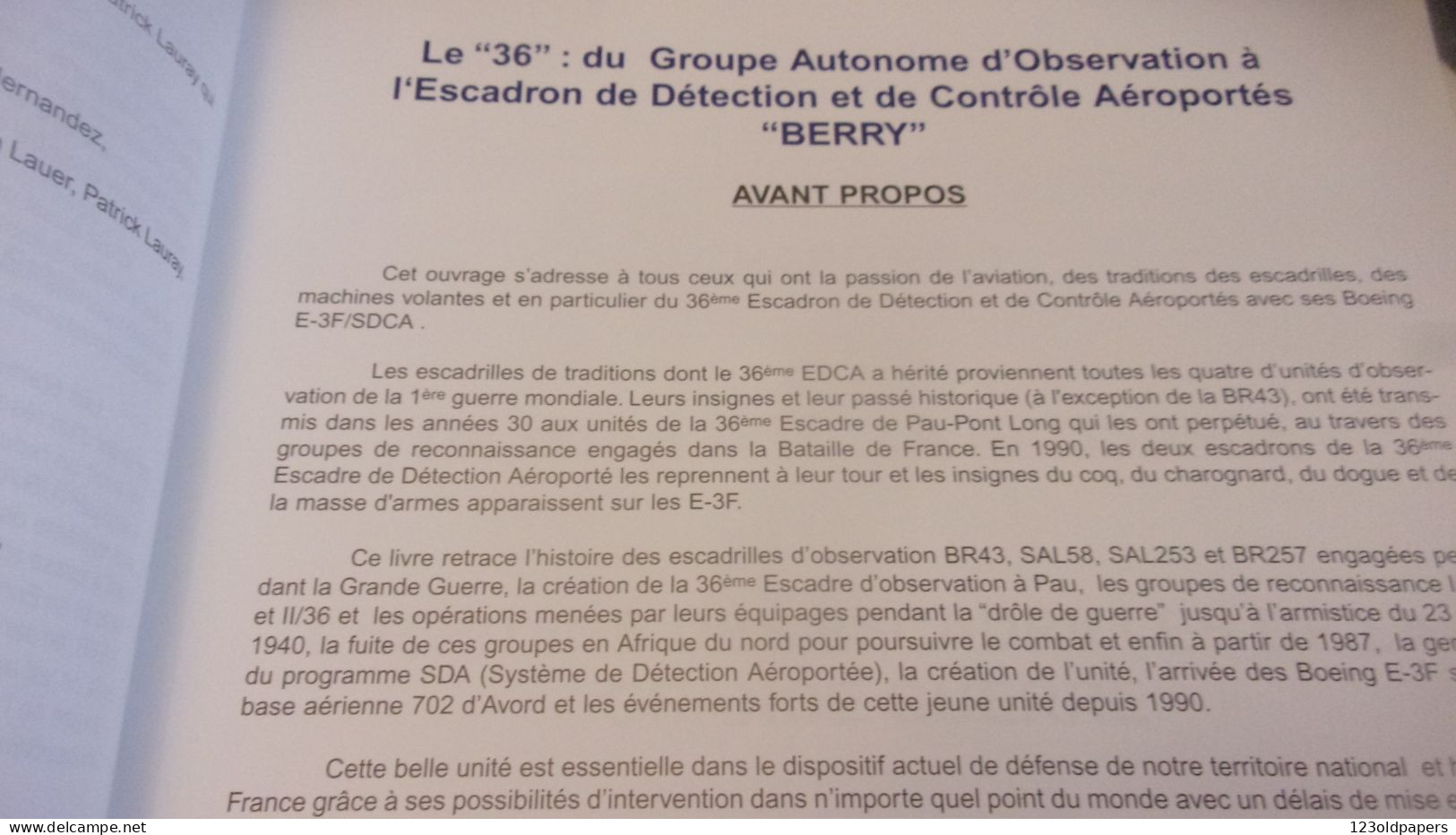 LE 36 BERRY AVORD OUVRAGE COLLECTIF 333 PAGES ESCADRON DEETECTION CONTROLE AEROPORTES E3F BA 702