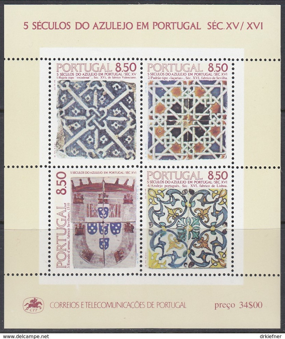 PORTUGAL  Block 33, Postfrisch **, 500 Jahre Azulejos In Portugal, 1981 - Blocks & Sheetlets