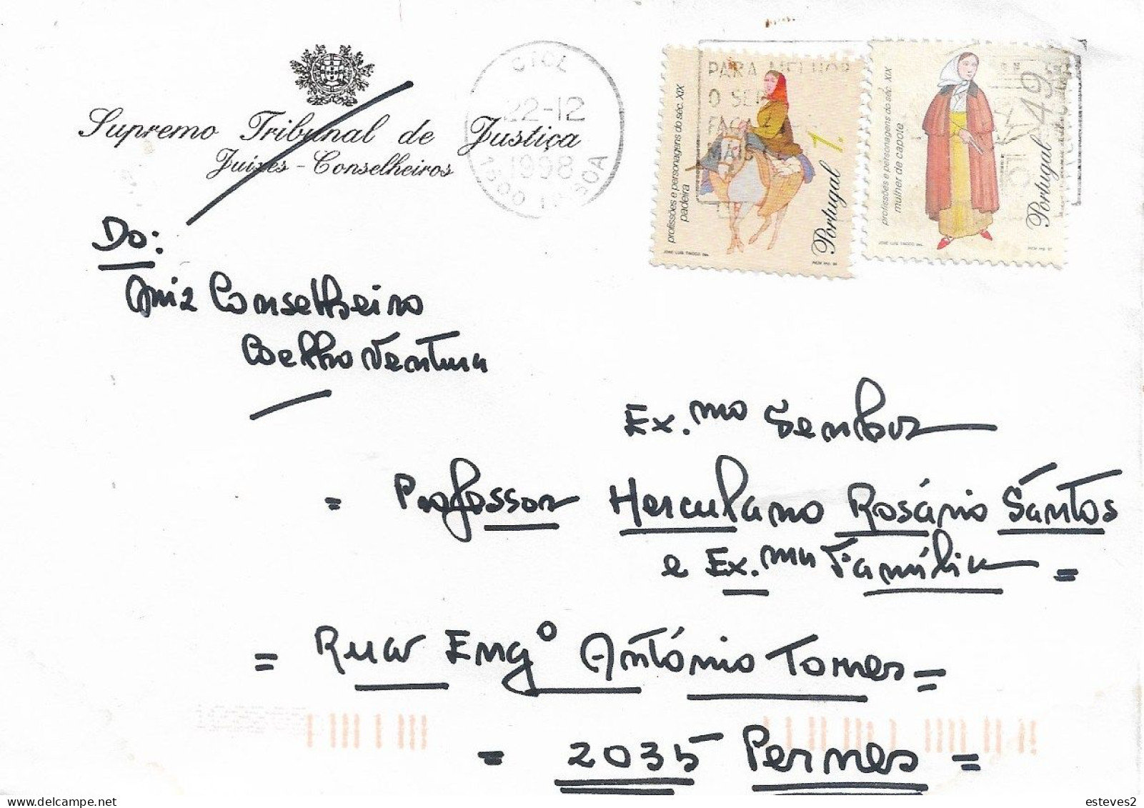 Portugal 1998 ,  Supremo Tribunal De Justiça , Supreme Court Empty Envelope , Professions Stamps - Zonder Classificatie