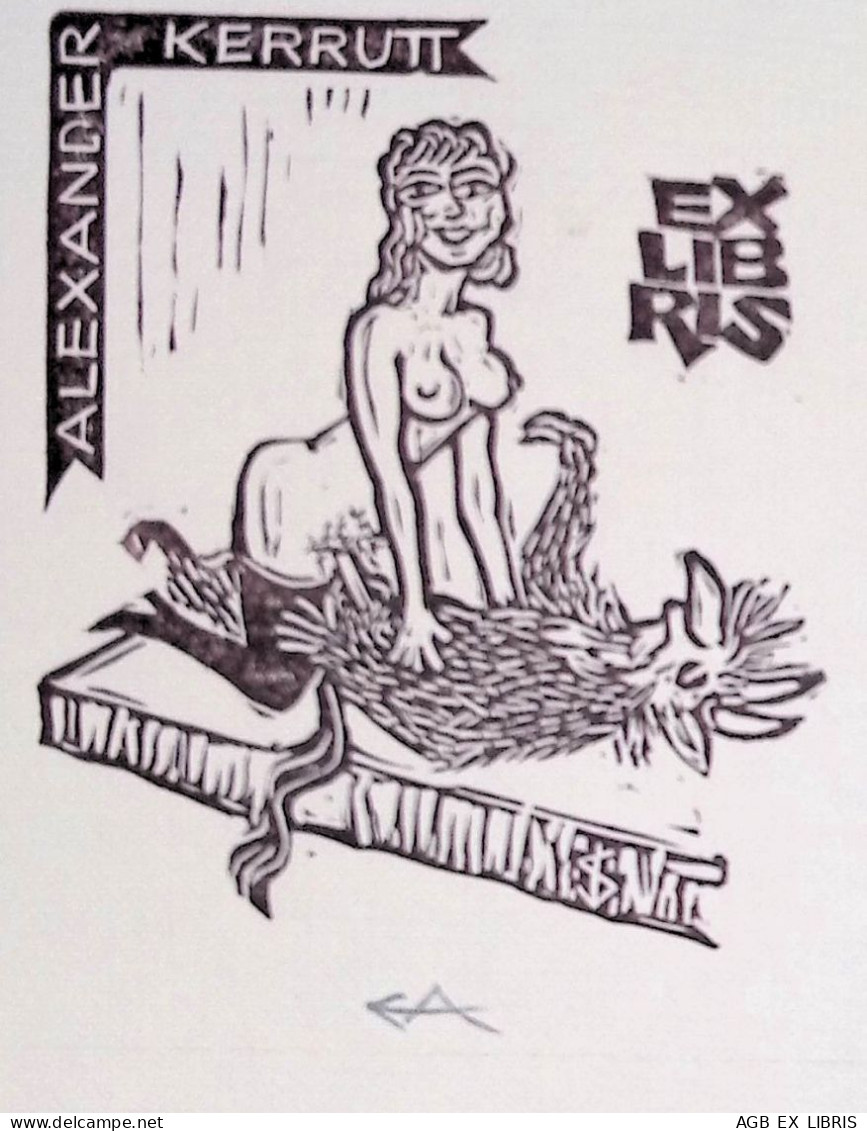 EX LIBRIS ERICH AULITZKY Per ALEXANDER KERRUTT EX EROTICA L27bis-F02 EXLIBRIS Opus 101 - Bookplates