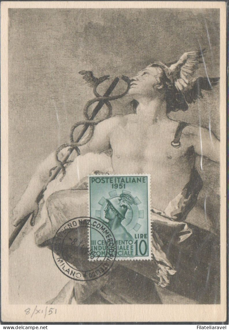 Italia Repubblica - Cartolina - 1951, " Convegno Nazionale Commercio Filatelico ", Milano. - 1946-60: Storia Postale