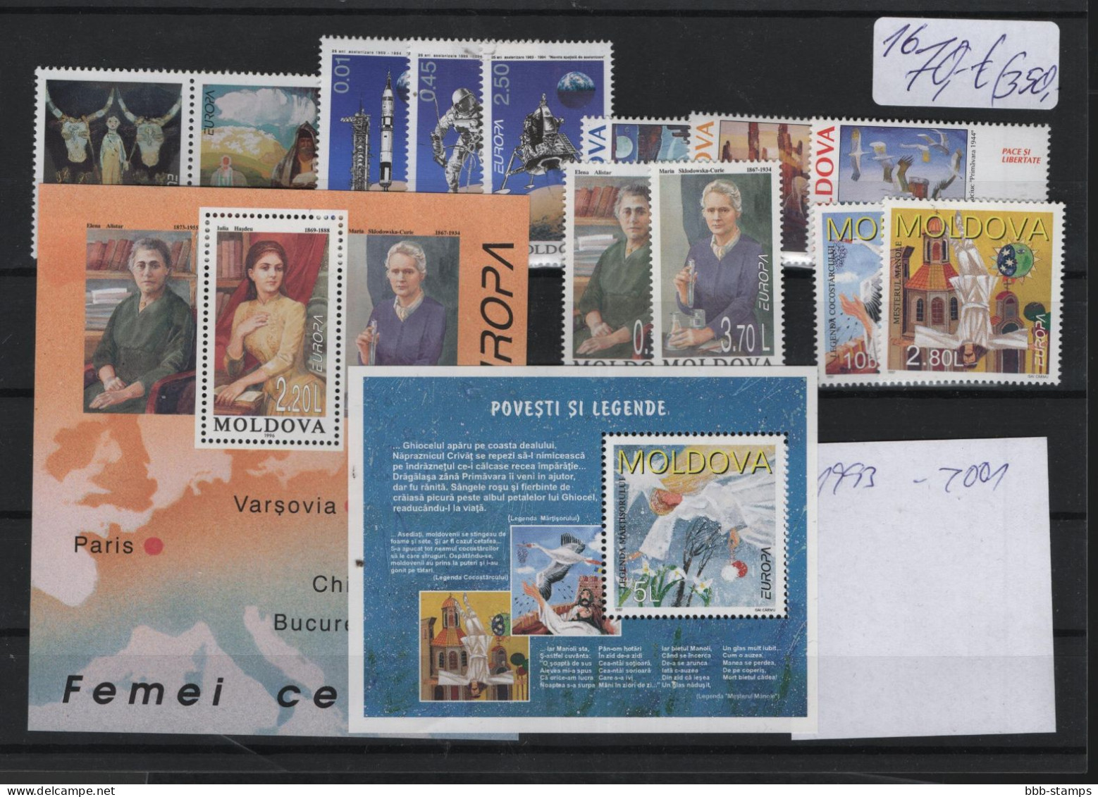 Moldawien Michel Cat.No. Mnh/** CEPT Issues 1993 - 2001 Cpl - Moldavië